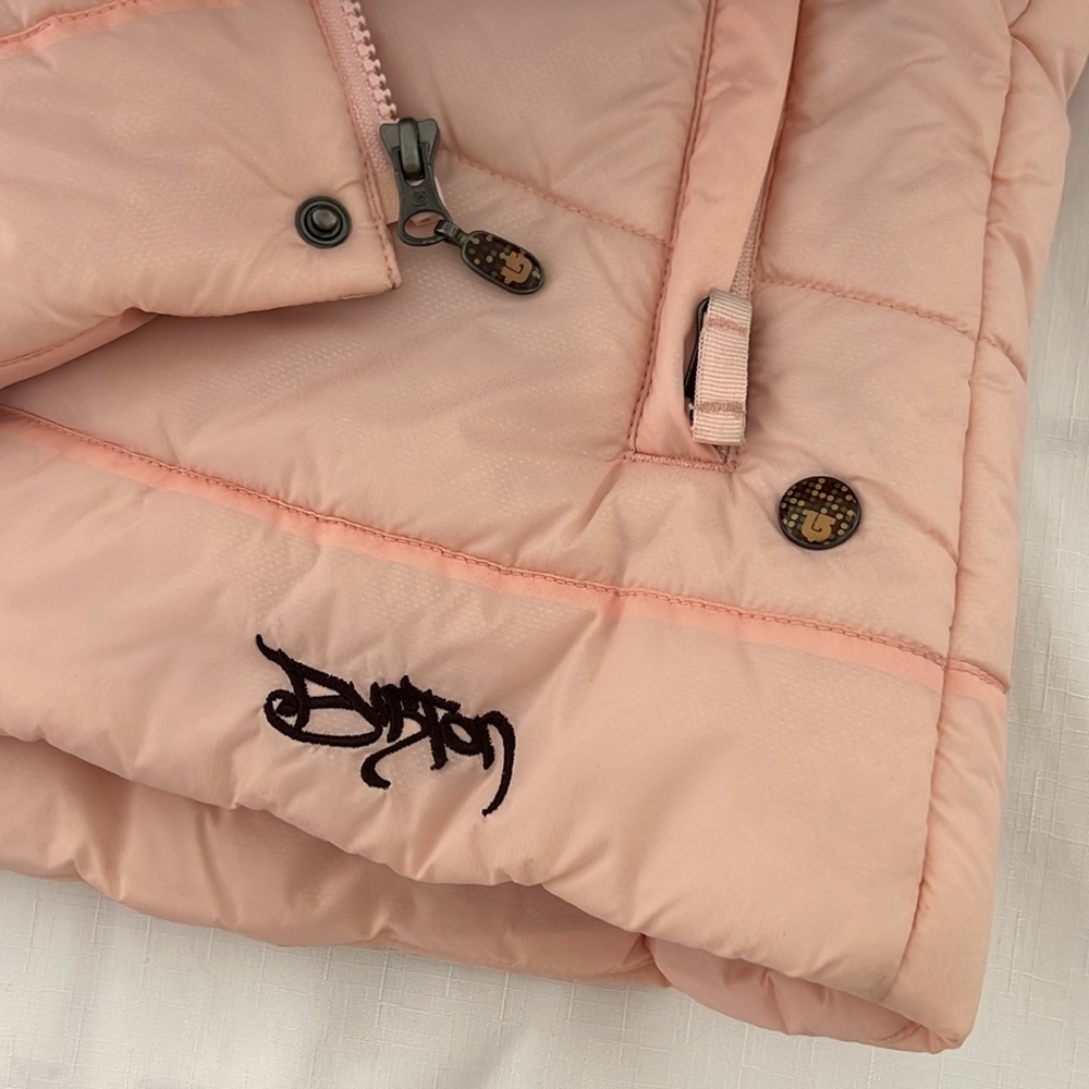 Burton~Puffy Vest / Pink With Faux Fur removable Hood - Picture 5 of 15